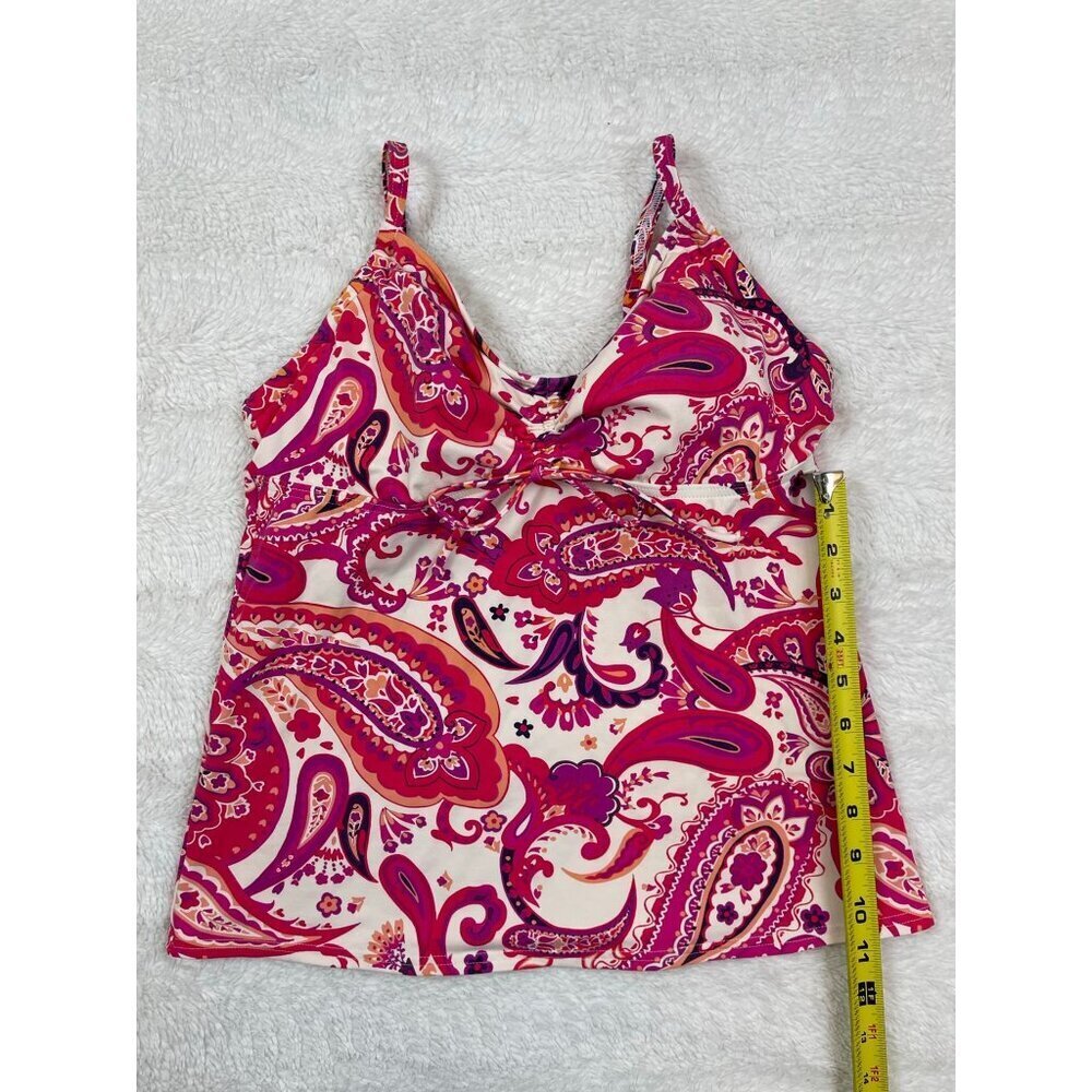 Lands' End Womens Tankini Top 6L 6 Long Built In Bra Underwire Adjustable Straps - Picture 5 of 5